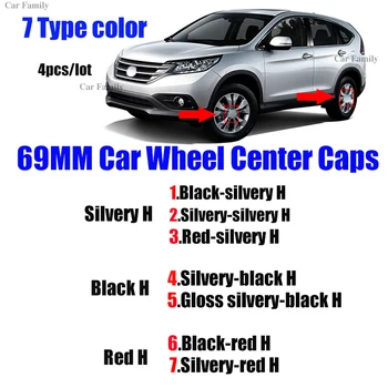 

Car Styling 4pcs Silver/Black/Red H logo 69mm 58mm Auto Car Wheel Center Caps Rim cap Wheel Hub Cap Badge Emblem for honda