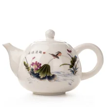 Изысканный керамический чайник кунг-фу, китайский чайник, чайный сервиз для кофе, Китайский цветочный чайник, фарфоровая чайная посуда