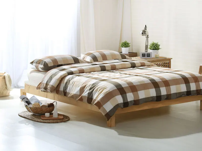 

100% Yarn Dyed washed cotton bedding set duvet cover set luxury egyptian cotton bedding set queen king size bed