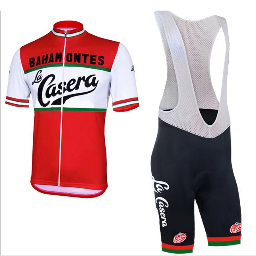 

BAHAMONTES La Casera Men's Cycling Short Sleeve Jerseys & Bib Shorts With 3D Gel Pad Set Ropa Ciclismo MTB Cycling Sportwear