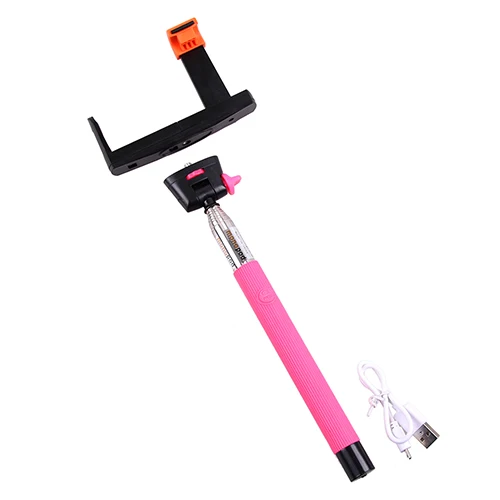 Pink Беспроводная Bluetooth селфи палка Palo Selfie Выдвижная ручная автопортретная монопод для Xiaomi Iphone samsung huawei Mobile I - Цвет: Pink