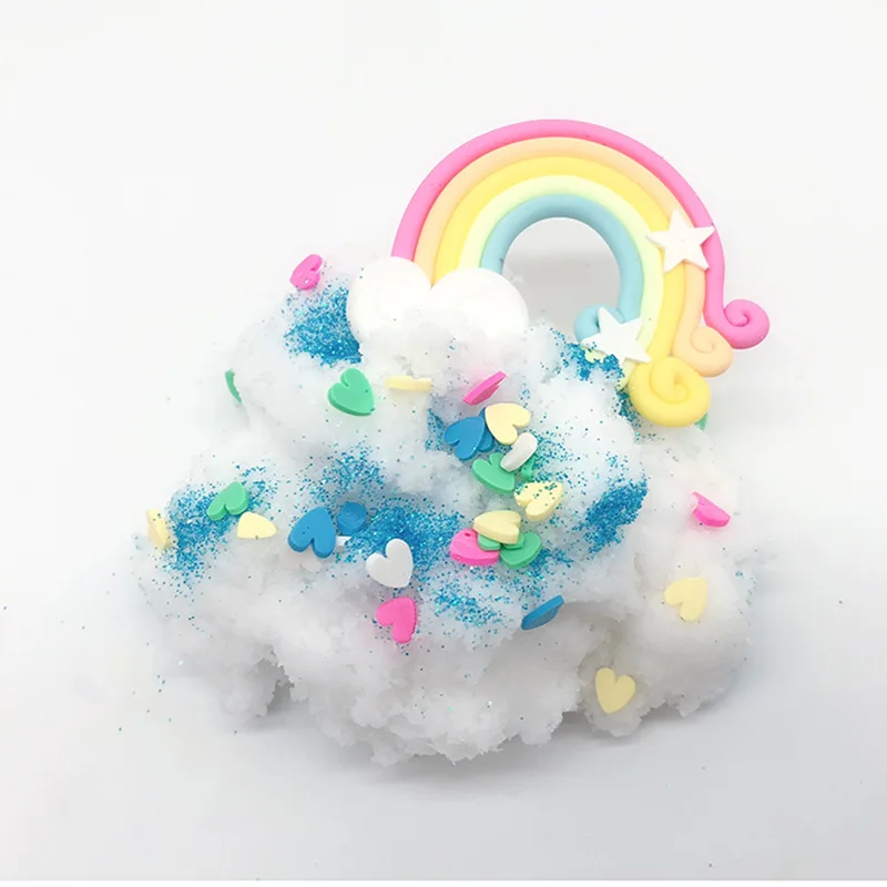 

toy squishy Rainbow brushed mud slime snowflake mud love piece crystal mud 60ml squishy slow rising stress ,water squishy