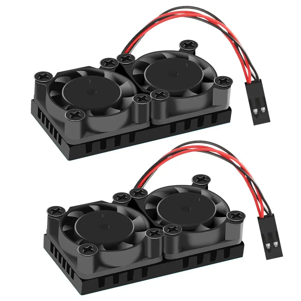 Охлаждающий вентилятор Raspberry Pi с теплопроводящей клейкой лентой и теплоотводом