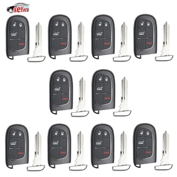 

KEYECU 10 Pcs/lot New Replacement Smart Remote Car Key Shell Fob 4 Button for Jeep Cherokee Ram GQ4-54T