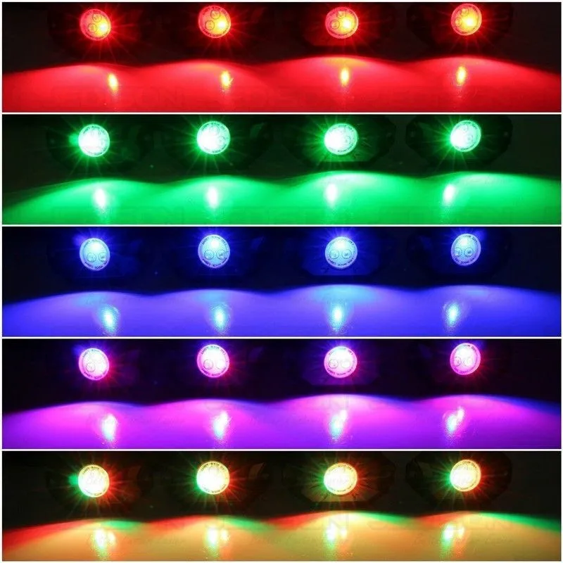 36w Multi-color CREE RGB LED Rock Light Kits with Wireless Remote Control for Cars Truck 4x4 Jeep Mine Boat Neon Replacement (13)