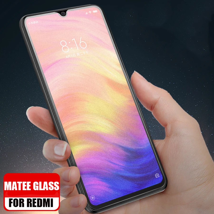 2.5D без отпечатков пальцев матовый полное покрытие закаленное стекло для Redmi Note 7 6