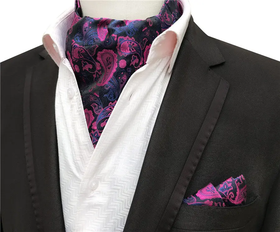 Unique Designer Men Formal Scarf Set Wedding Party Neckerchief Sets with Pocket Square High Quality Woven Handmade mens blanket scarf