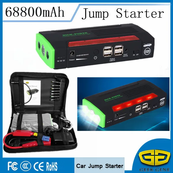 

High Power 68800mAh Car Jump Starter Booster Buster Power Bank 12V Emergency Starting Device Diesel Petrol Car Charger Battery