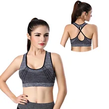 QIANG YI женское Бесшовное нижнее белье для йоги спортивный бюстгальтер для бега фитнес дышащий спортивный жилет Топ для танцев с открытой спиной