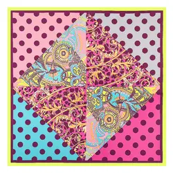 Шелковый шарф Для женщин Роскошные Испания Цвета точка печатающей головки шарфы бренд хиджаб платок Бандана Маленький шейный платок 60X60 см