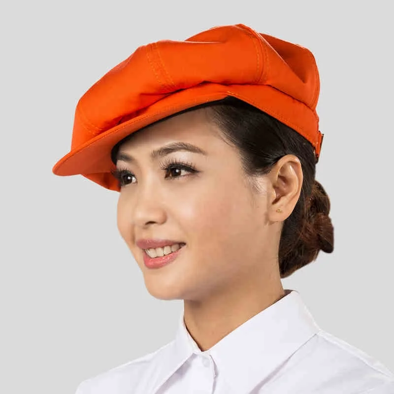 

(10pcs/lot)men and women work hats attendant caps 2016 chef cap restaurant waiter beret dust caps waiter and waitress hat