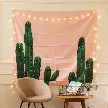

Flamingo Wall Photo Background Booth Cactus Hanging Art Cloth for Wedding Birthday Party Kid Room Decoration Beach Table Mat,B
