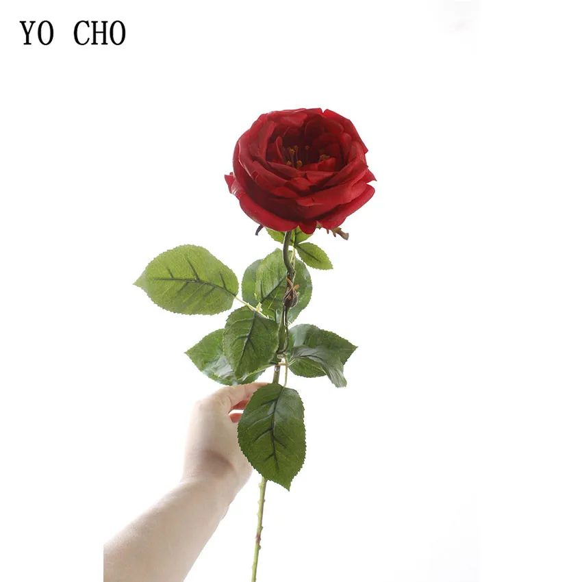 roses artificial flower fake flower silk peonies  (8)