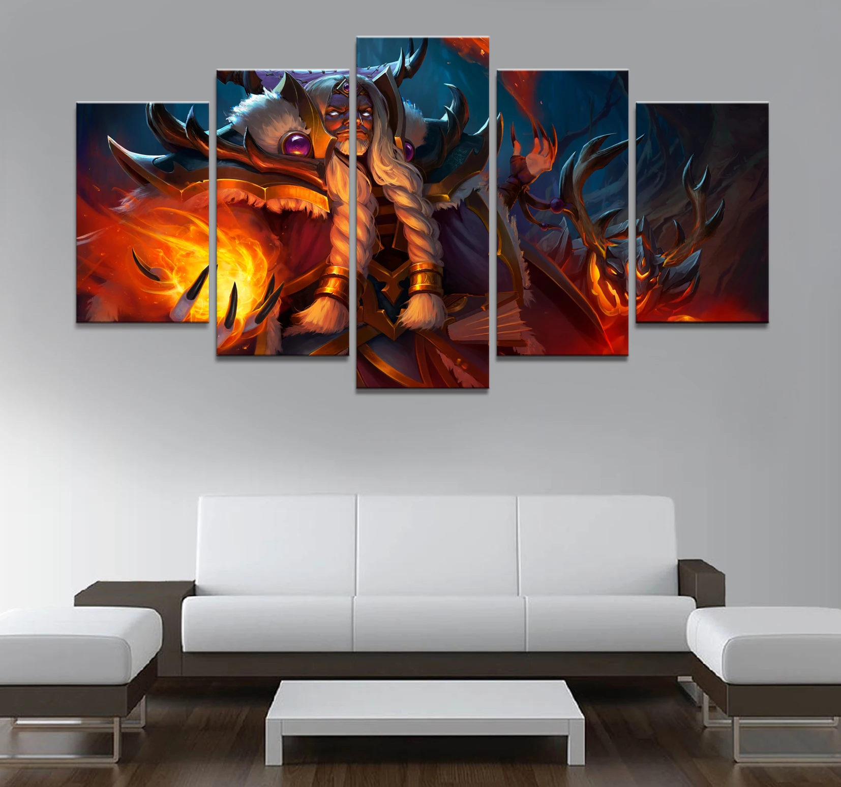  5 Piece HD Picture DOTA 2 Game Poster Wall Sticker Paintings Artwork Canvas Art for Home Decor Wall