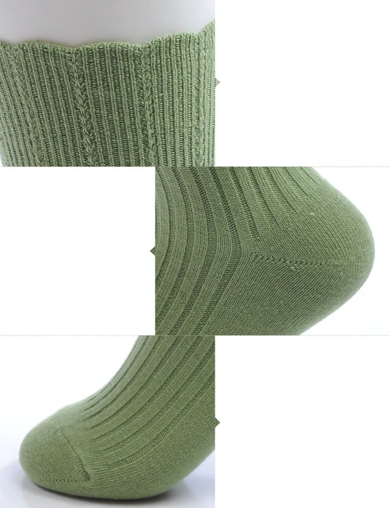 6 пар Для женщин носки Демисезонный высокое качество чесаный хлопковые носки прочные теплые конфеты Однотонная одежда милые девушки