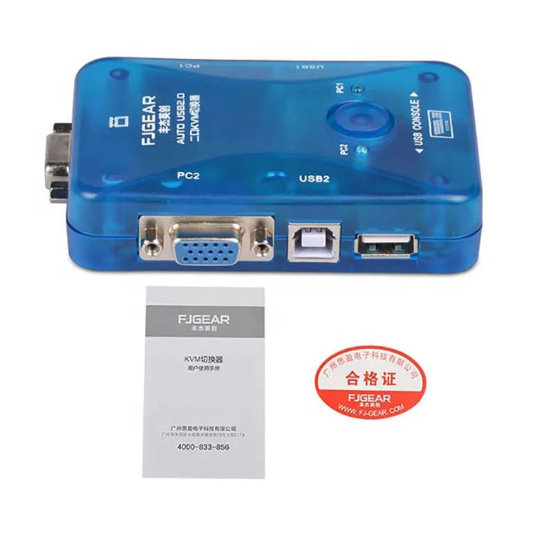 2 port USB KVM auto switch selector two in one out vga hotkey switch 2 hosts 5