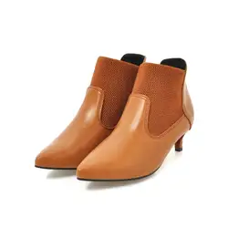 MoBeiNi/Модная женская обувь на шпильках, ботинки с острым носком, тренд и ботильоны, повседневные пикантные женские ботинки