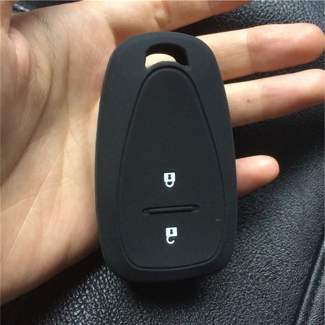 Силиконовая Резина автомобильный брелок чехол для Chevrolet Cruze Spark два 2 кнопки Smart Remote Key - Название цвета: Черный