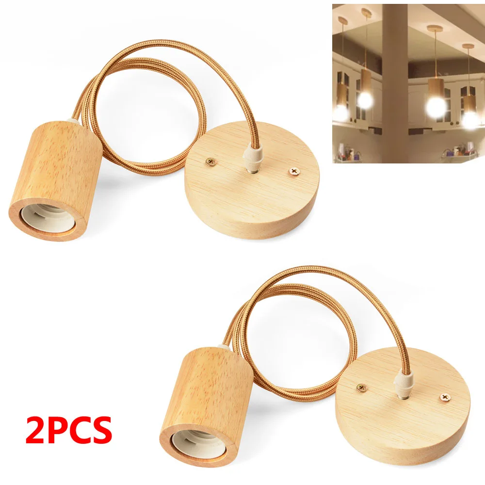 

GLSZ 2PCS Modern Hemp Rope Wood Ceiling Lamp Single Head Wood Ceiling Light Chandelier Preparation Hanging Line Lamp For Bedroom