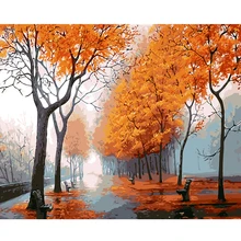 MOLEK DIY картина маслом по номерам набор дорога после осени дождь акриловая живопись на холсте домашний декор настенная работа для гостиной