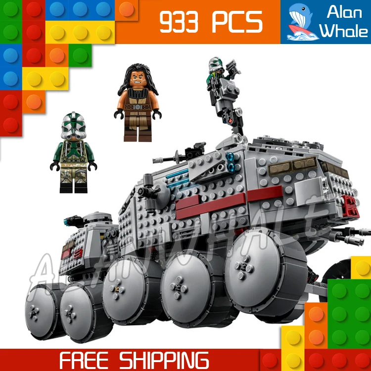 

933pcs Star Wars New 05031 Clone Turbo Tank AT-RT Model Building Blocks Minifigures Toys Children Bricks Compatible with Lego