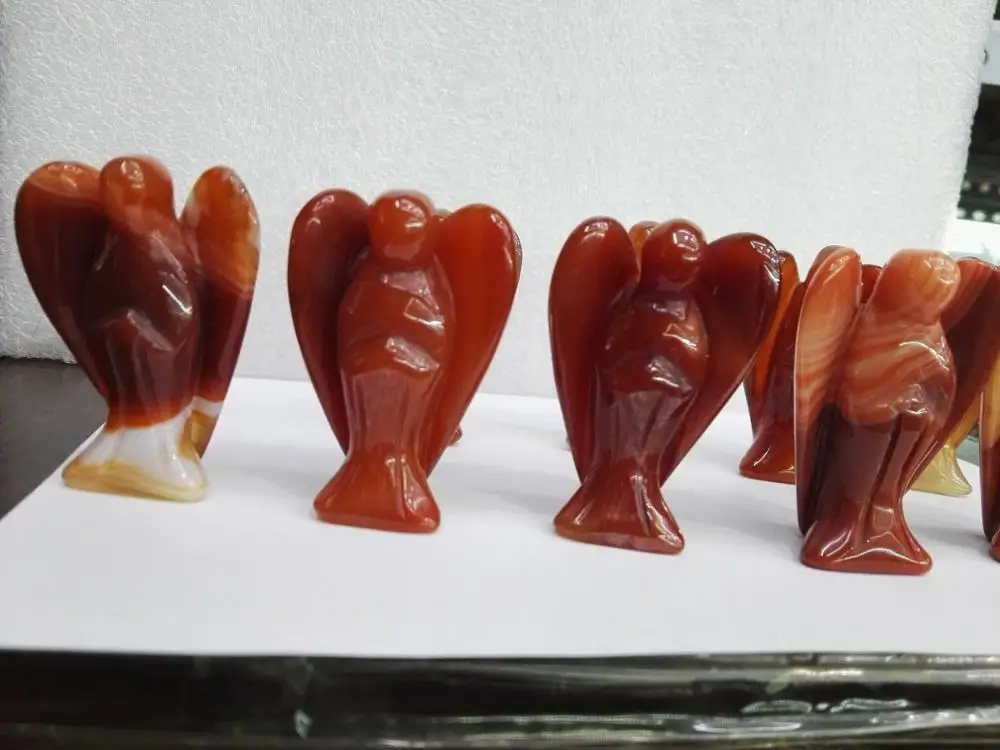 

1 Pic Natural Light Red Agate Angel Statue Crystal Healing, Home Decorations