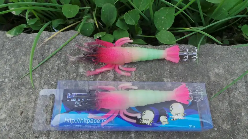 

15pcs Squid Jigs , soft body,squid hook,fishing lure,glow in dark.random colour mixed,12cm21g