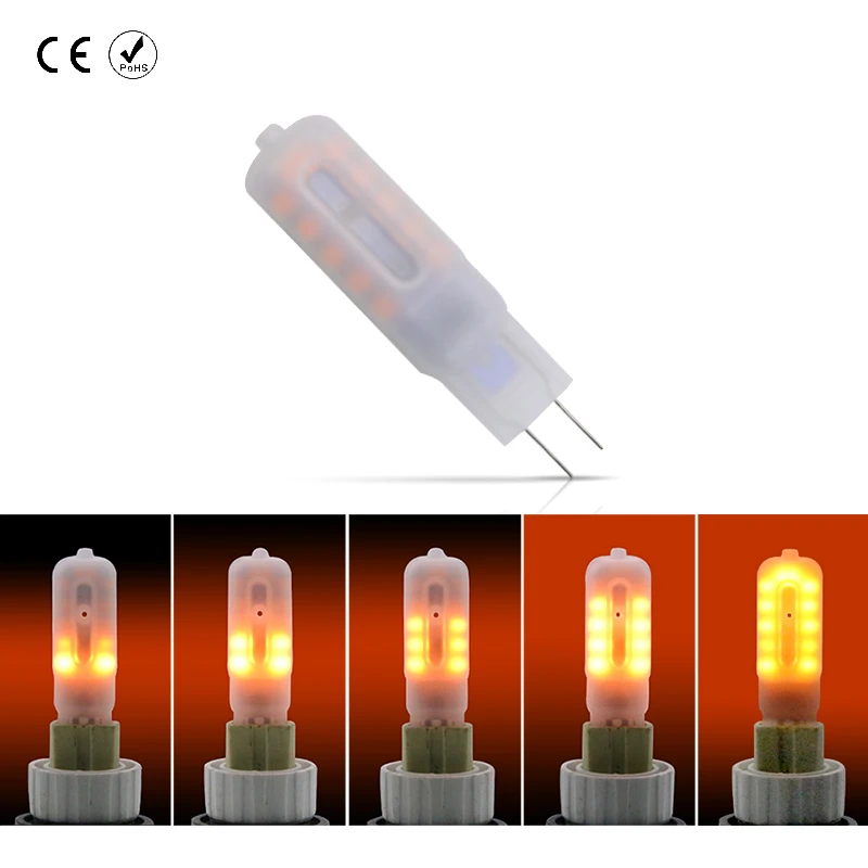 LED Flame Lamp 24leds Chandelier Bulb G9 lampadas led Flame Effect Lamp