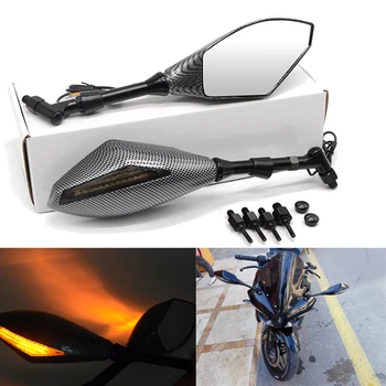 

1Pair Motorcycle Rearview Mirror With Turn Signal Fit For Suzuki GSXR600 2007 2008 2009 GSXR 750 motorcycles accessories
