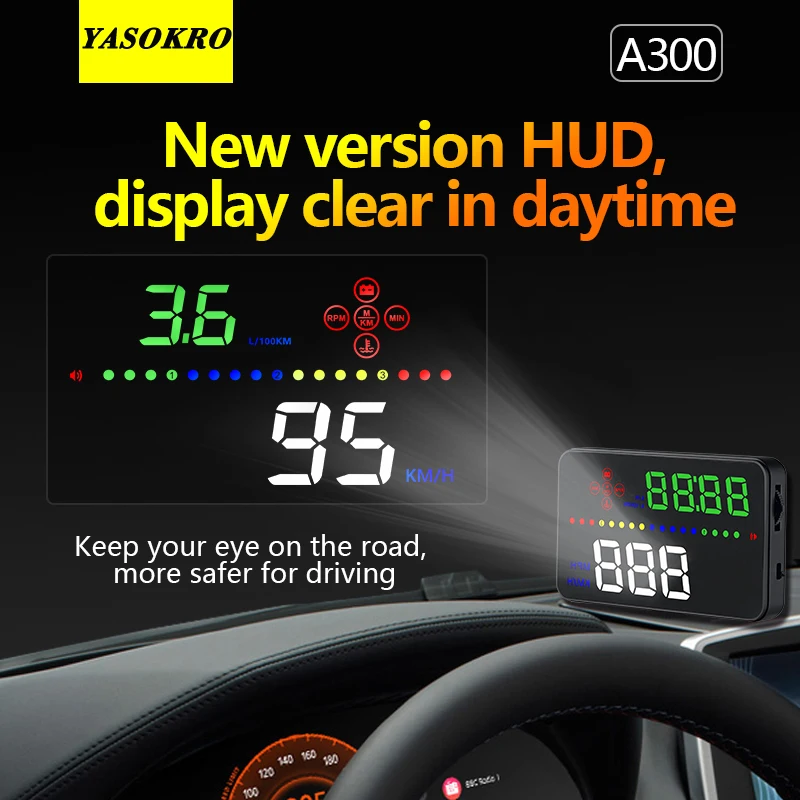 Автомобильный проектор на лобовое стекло A300 3 5 дюйма HD цифровой система
