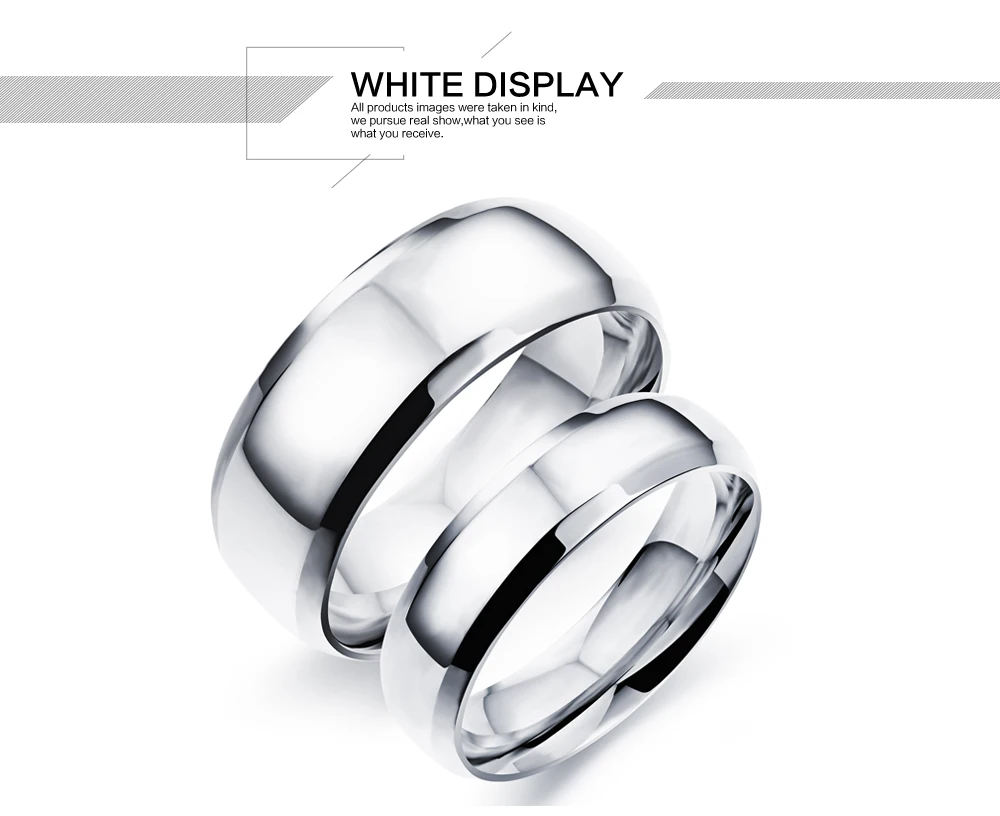 Jeemango Мода Нержавеющая сталь обручальное кольцо для пары классический белого золота Цвет ювелирные изделия Обручение кольца для Для женщин OGJ479P