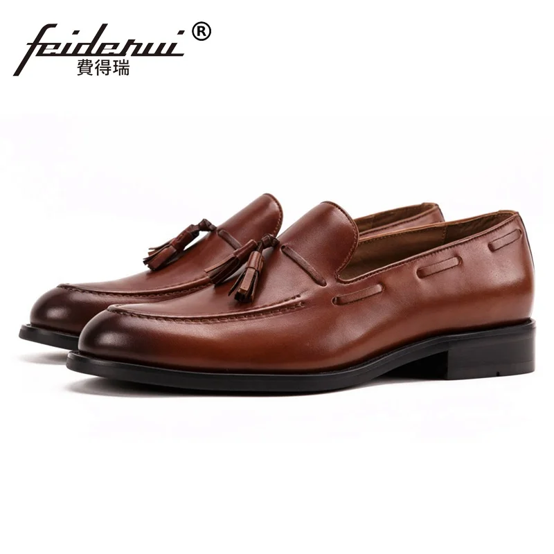High Quality Round Toe Slip on Man Comfortable Shoes Genuine Leather