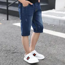 Летние шорты для мальчиков, повседневные синие джинсовые шорты для маленьких мальчиков 4, 6, 8, 10, 12, 13 лет, летние джинсовые шорты для мальчиков среднего возраста