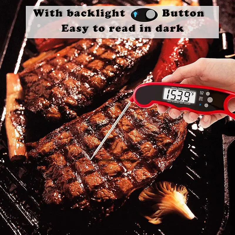 

Digital Meat Thermometer Waterproof Instant Read Gauge with Calibration Backlight LXY9 NO22