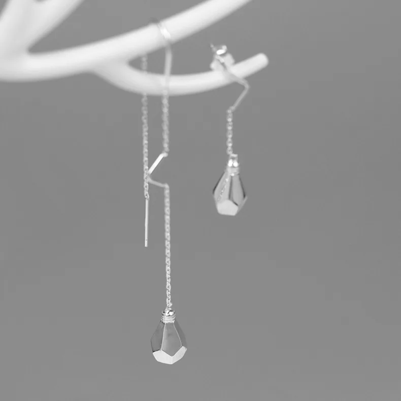 

INATURE Good Night 925 Sterling Silver Geometric Bulb Drop Earrings for Women Friend Gift