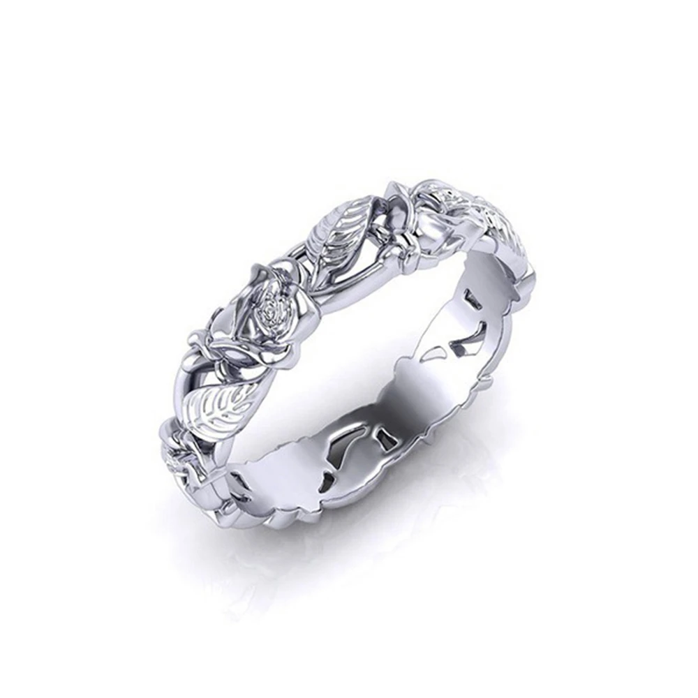 

LOREDANA Lady elegant temperament hollow out flower model metal ring, gorgeous ornament is suitable for party engagement
