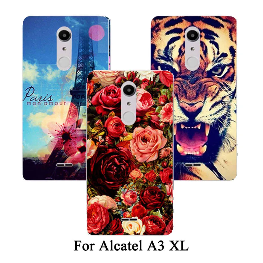 

High Quality Printing Butterfly Flowers Cat Owl Eiffel Tower Colorful Painted Case For Alcatel One Touch A3 XL mobile phone bags
