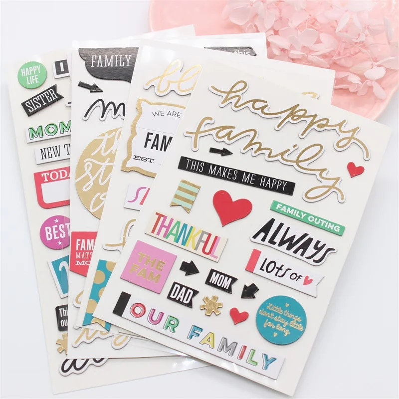 

Our Family 3D Die Cut Self-adhesive Stickers for Scrapbooking/Card Making/Journaling Project DIY