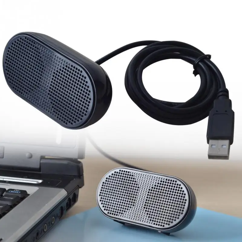 Портативный USB музыкальный плеер черный стерео мини динамик Уникальный для ноутбука