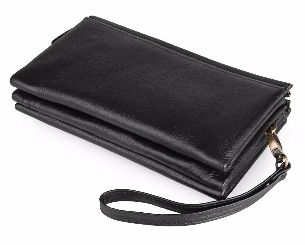 

GOOG.YU Fashion Male Long Phone Wallet Man's Clutch Bags Genuine Leather Men Wallets Double Zipper Man Wallet Men Purse