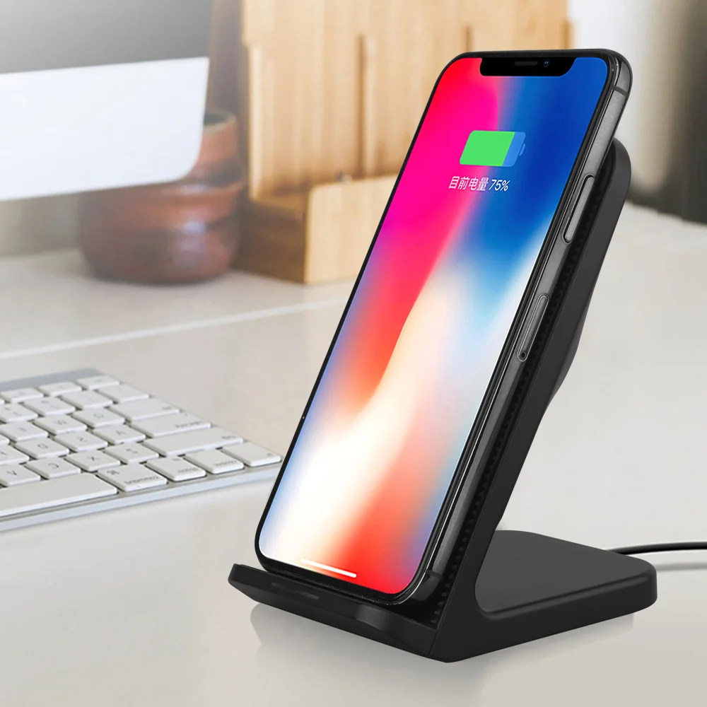 FDGAO быстрое Qi Беспроводное зарядное устройство Quick Charge 3,0 USB 10 Вт Быстрая зарядка подставка с охлаждающим вентилятором для iPhone XR XS X 8 samsung S10 S9