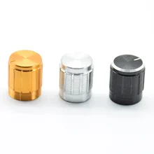 Capuchon de bouton de potentiomètre en aluminium, contrôle de Volume interne, interrupteur rotatif 15x17mm 15x17mm, expédition, noir, or, argent, trous de 6mm, 5 pièces