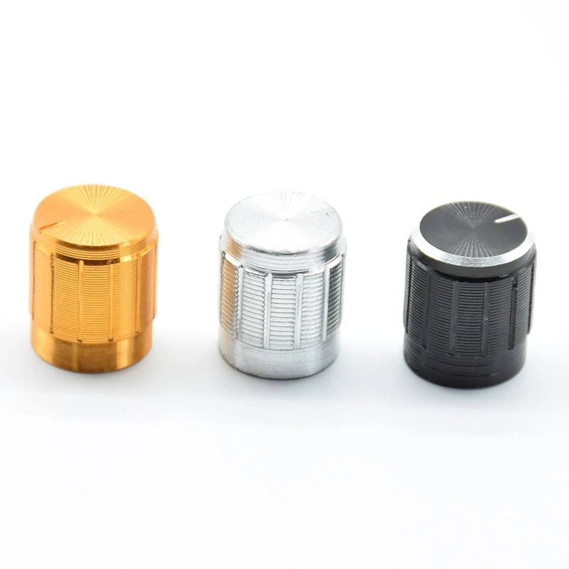 24-Pack Aluminum Potentiometer Knobs - 5.7mm Shaft, Black/Gold/Silver, For Synthesizers & Amplifiers