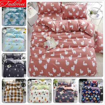 

3/4 pcs Bedding Set Adult Kids Child Soft Cotton Bed Linen Single Full Queen King Big Size Bedspreads Quilt Duvet Cover Bedlinen