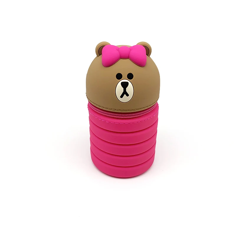 

Q UNCLE Pencil Case 3D Cartoon Silica Gel Pen Case Decompression Telescopic Pen Case for Kids Gift/Cosmetics Bag