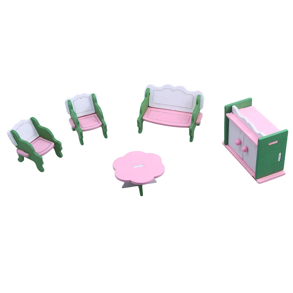 New 1 set Baby Wooden Dollhouse Furniture Dolls House Miniature Child Play Toys Gifts #11