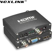 VOXLINK 1080 P/720 P HD AHD Vidéo Audio Convertisseur AHD TVI CVI à HDMI/VGA/CVBS avec Puissance Adaptateur Pour Caméra HDTV