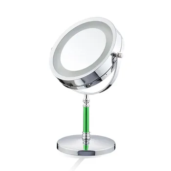 

New 3x magnifying glass with LED light 360 degree rotating round vanity mirror double mirror bathroom decorative mirror gifts