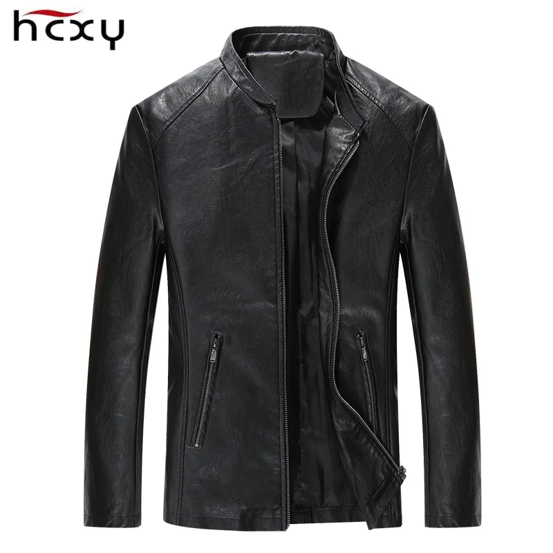 

2019 new fashion leather jacket men Collar style Coat male Leather jacket for men casual work mens jackets and coats