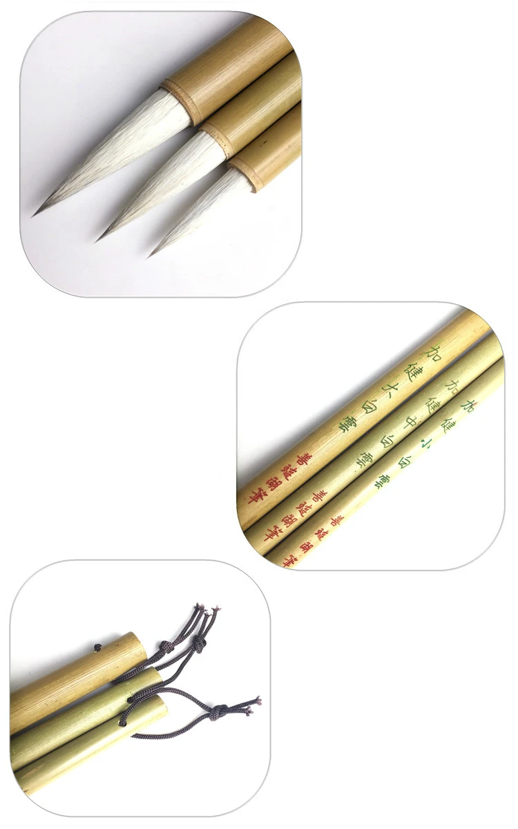 Pincel de Caligrafia Escovas de Cabelo de lã de Coelho Grande Média Pequena Nuvem Escrita Normal Cursiva Caligrafia Caneta Pincel 3 Pcs 7 Material escolar e de escritório